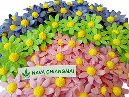 NAVA CHIANGMAI FLOWERS Mulberry Paper Flowers for Scrapbooking Embellishment, Wedding Decoration, Crafts Card Making Scrapbooking Gifts Decorations