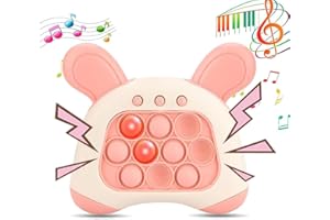 UOCLERY Quick Push Toy with Lights,Fast Push Bubble Game,Light Up Pop Sensory Fidget Game Toys for Kids and Adults, Birthday Christmas Choice for Boys Girls (Rabbit Ear Pink)