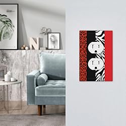 Red Black Modern Geometric Cheetah Zebra Leopard