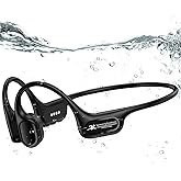 Hostena Swimming Headphones IP68 Waterproof, Open Ear Bone Conduction Underwater Headphones Bluetooth 5.4& MP3 with 32GB Memory Card, Soft/Skin/Lightweight Sound Swim Earbuds-SurfAudio(Black)