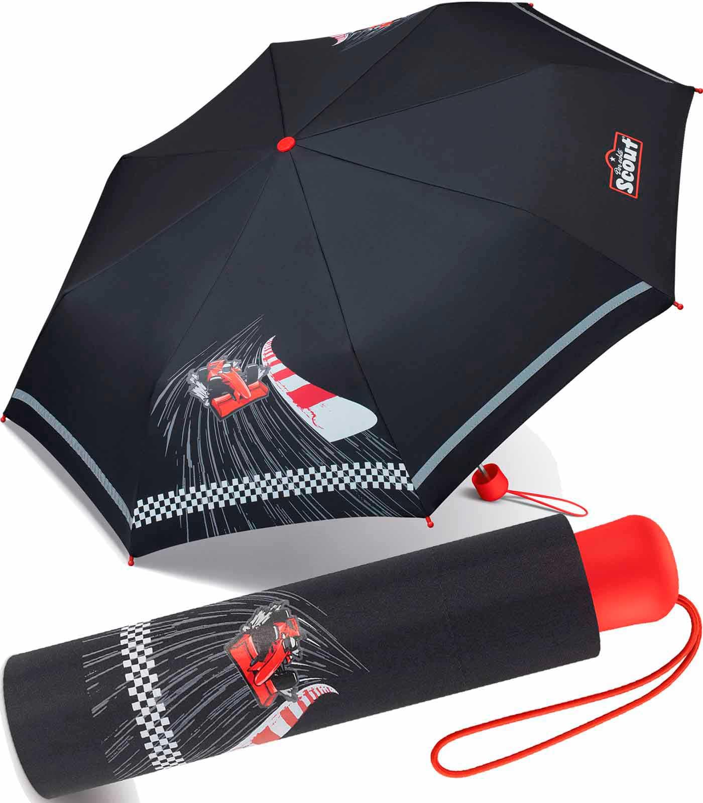 happy rain Folding Umbrella Black black/red 90 cm