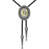 HUABOLA CALYN Bolo tie for Men, Western Cowboy Golden Alphabet Initial Letter ABCDJMR to Y Costume Bolo ties Neckties