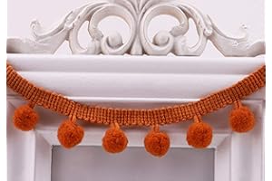 MSCFTFB 20 Yards Pom Fringe Trim,Soft Pompoms Ribbon for Women,4/5inch Wide Mini Ball Tassel Fabric Lace for Clothing Pillow Quilt Curtain Hat DIY Sewing Craft(Brown)