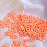 Jabrand 360pcs Glass Beads Bulk, 8mm Glass Beads for Barcelet and Jewelry Making DIY Crafts (Orange)