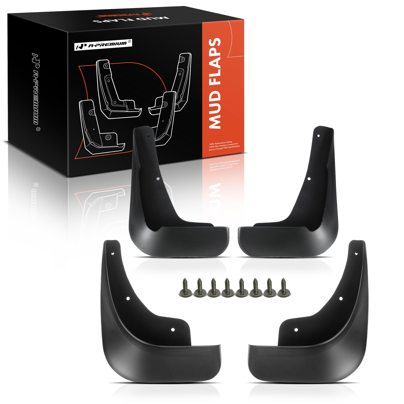 Photo 1 of A-Premium Set of 4PCS Mud Flaps Splash Guards Mudguards Mudflaps with Hardware Kits Accessory Compatible with Mitsubishi Lancer (DE, ES) 2008-2017, Sedan, Black Color, Front and Rear