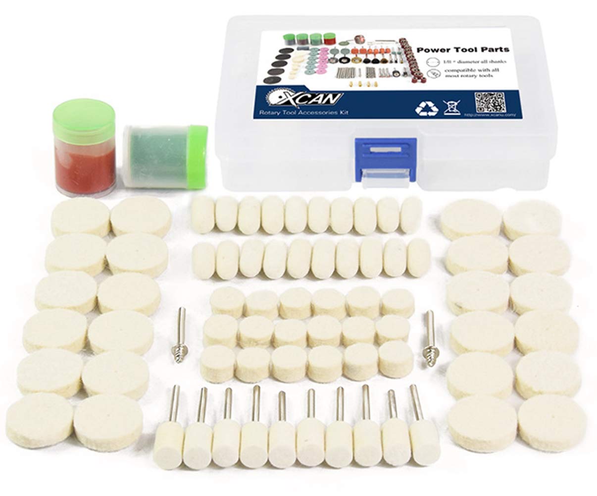 76 PCS Wool Felt Polishing Pad Kit Grinding Head Buffing Wheel for Rotary Tools Jewelry,Glass,Stone,Metal,Ceramic,Nail Art Drill Rotary Tool Burr Brushes