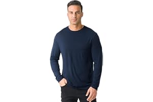 Merino Protect 100% Merino Wool Base Layer Mens Soft Long Sleeve Shirts Odor Resistance Thermal Underwear for Hunting Hiking
