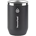 ThermoFlask Standard Can Cooler - 2-in-1 Insulated Can Cooler Cup - Durable Stainless Steel Cooler with Non-Slip Base - Dishwasher-Safe Beverage Can Cooler - 12 oz, Jet Black