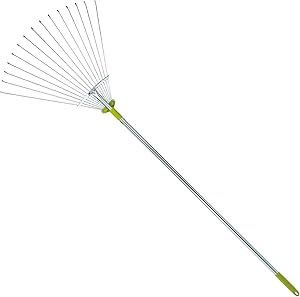 Gardenite 63 Inch Adjustable Garden Leaf Rake