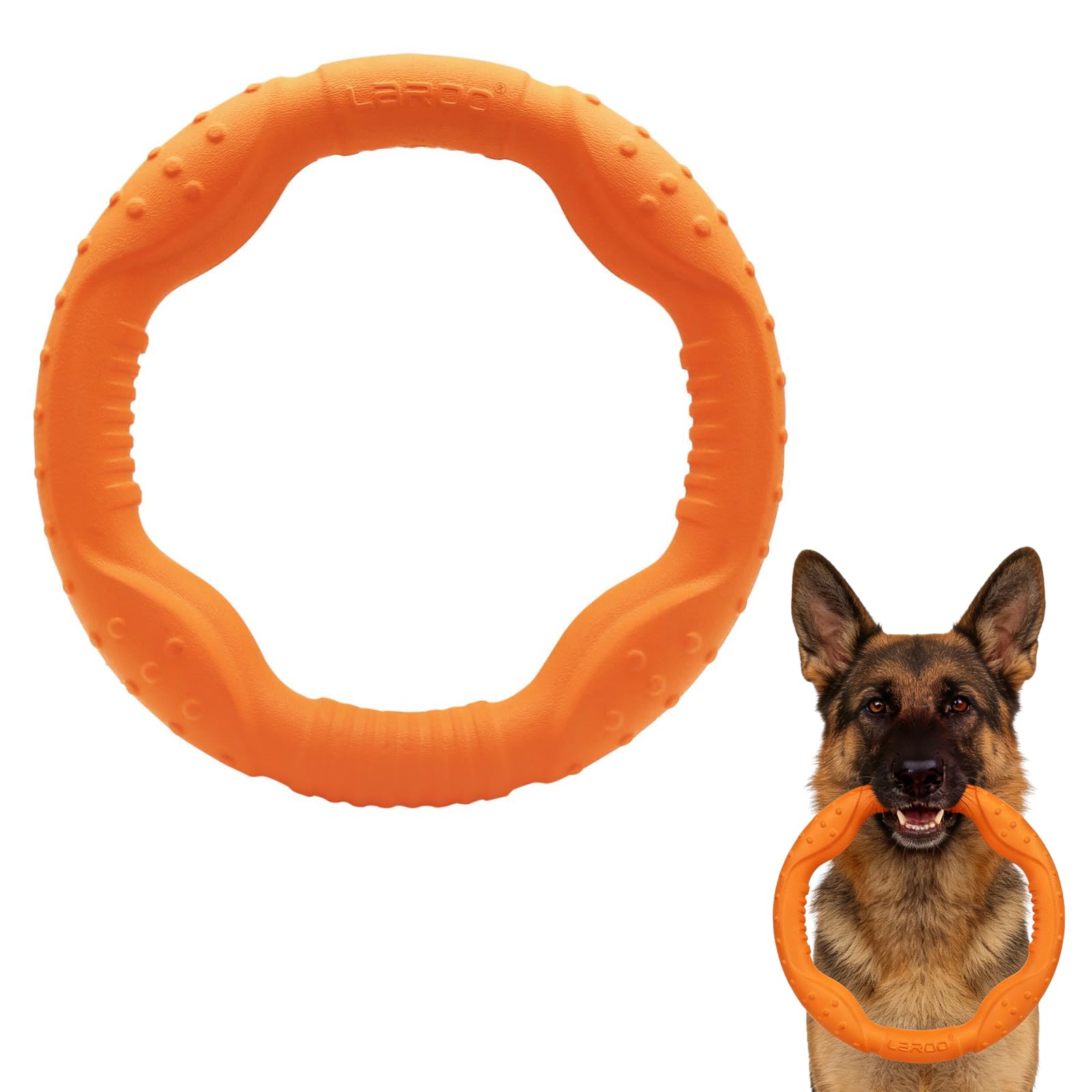 LaRoo Aggressive Chewer Toys - Floatable Dog Disc, 3 Sizes, Interactive, Fetch & Catch