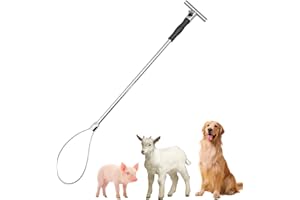 JUNNIU PAULOZYN Dog Catcher Pole Animal Control Pole Stainless Steel Pig Holder Catcher Heavy Duty Animal Catch Pole for Dog Pig Animals Swine Livestock
