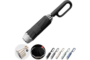 SSFUN Ring Buckle Fully Automatic Umbrella, Reflective Safety Strip, Sturdy Windproof, Reverse Automatic, Travel Portable, Compact Folding (Black)