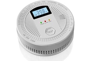 JNHCD Combination Carbon Monoxide and Smoke Alarm with Digital Display, Battery Operated Smoke and Carbon Monoxide detectors 1-Pack