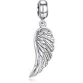 Angel Wing Charms Sterling Silver Feather Pendant fit Pandora Bracelet Necklaces Jewelry for Women Men
