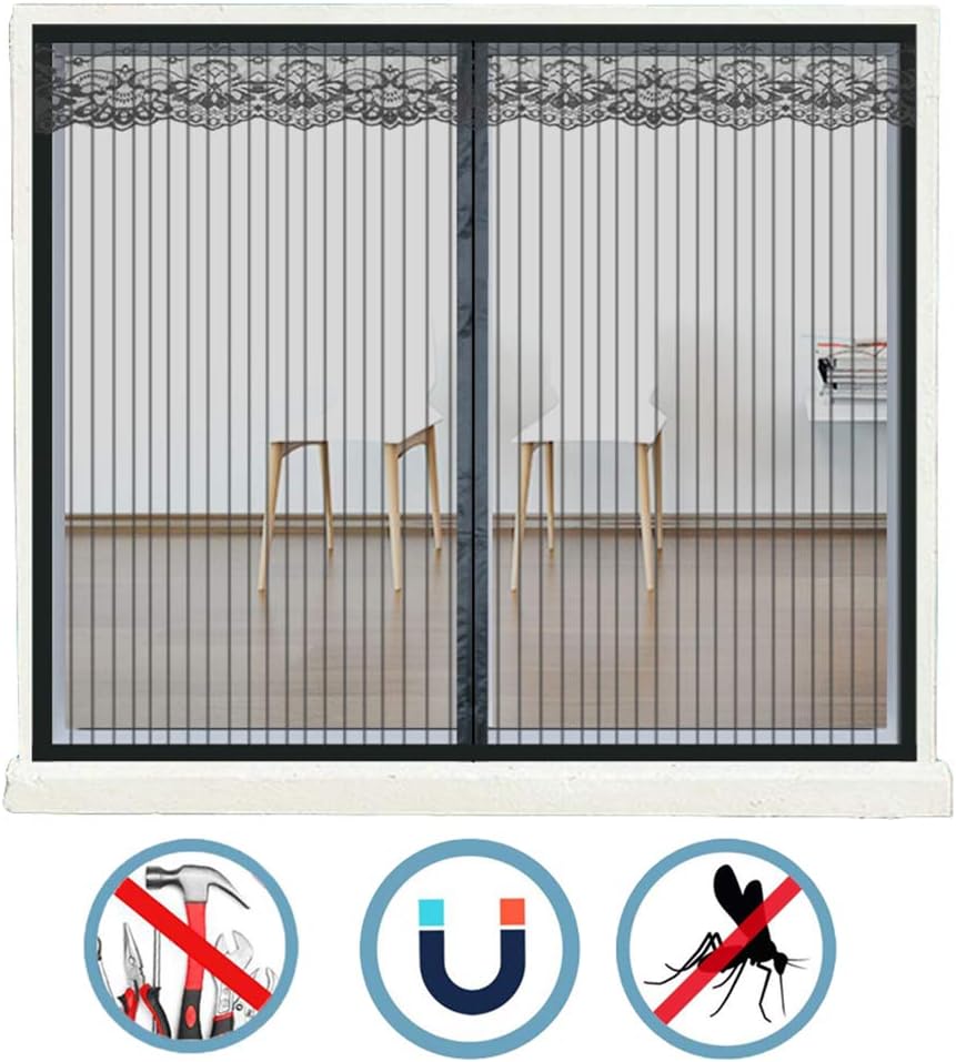 Magnet Fliegengitter Für Fenster – 175x220 Cm, Selbstklebend, Mit Automatischem Schließmechanismus