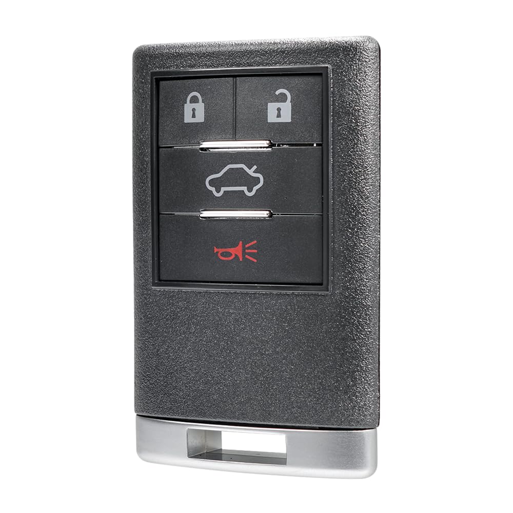Photo 1 of Cadillac Key Fob Cover - 4 Button Remote Control Shell Case - Compatible with DTS (2008-2011), STS (2008-2011), CTS (2008-2013) - Replace Part OUC6000066