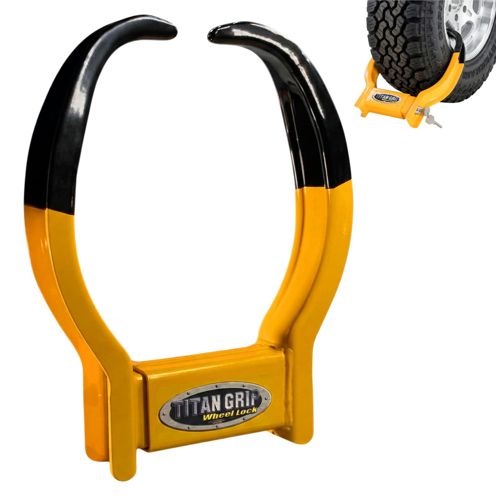 Photo 1 of **MISSING KEYS**Titan Grip Trailer Wheel Lock – Heavy Duty Anti-Theft Wheel Boot Clamp for Trailers Cars Trucks Motorcycles SUVs RVs – Adjustable Tire Lock Security Boot