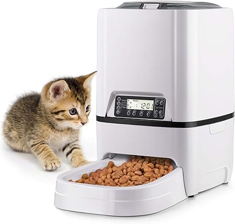 Amzdeal 6l Distributeur Croquettes Automatique Pour Chats Et Chiens Distributeur De Nourriture Pour Animaux Domestiques Avec Enregistrement Vocal Et