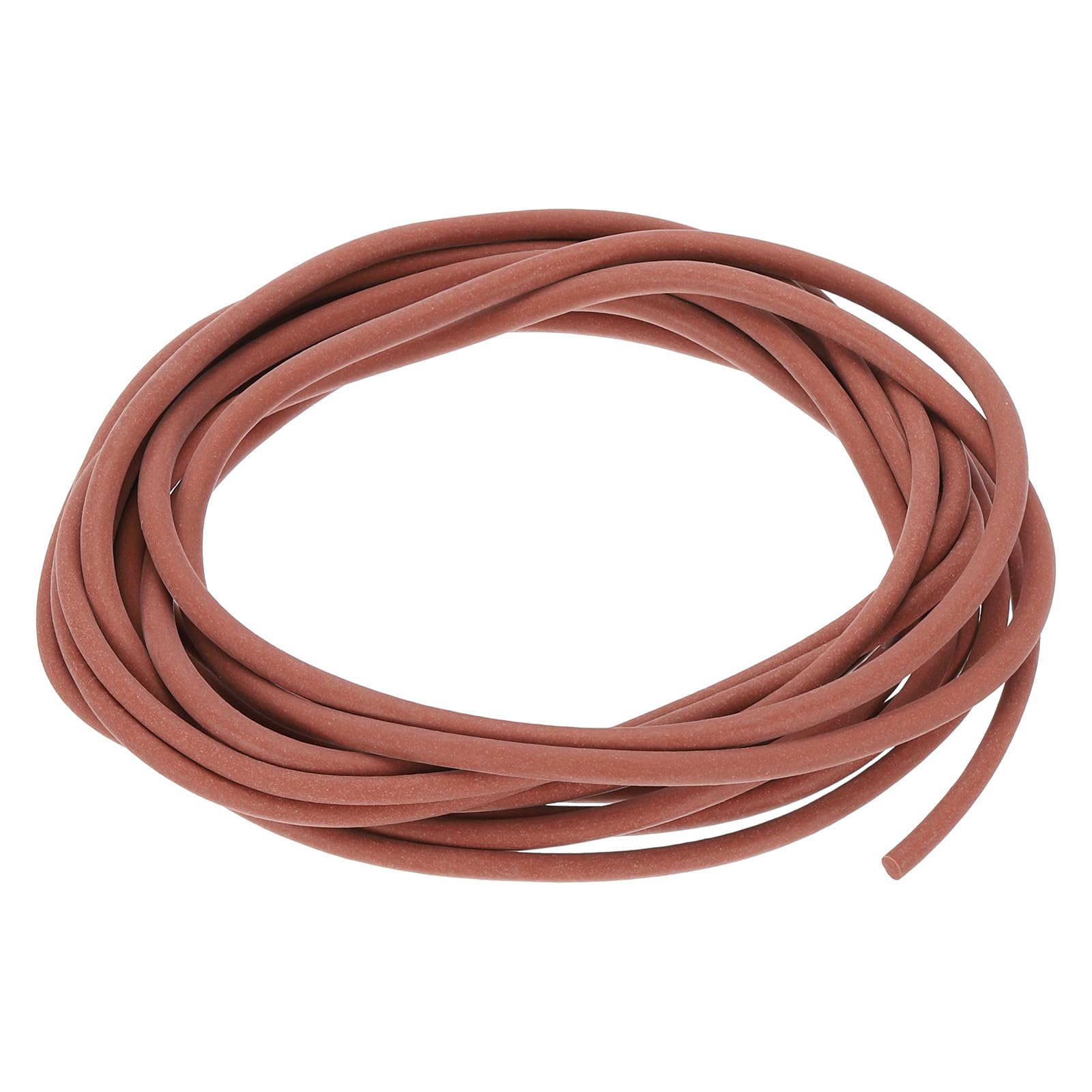 PATIKIL Silicone Foam Seal Strip, 5Meters(16.4Ft) 5mm(0.2") Dia Round High Density Solid Sponge Rubber Weather Stripping Cord for Sealing Gap Blocker Insulation, Red