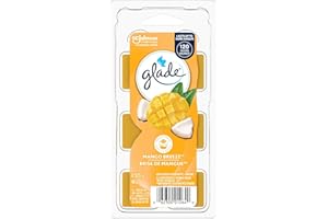 Glade Wax Melts Air Freshener and Odor Eliminator, Scented Essential Oils for Home and Bathroom, Mango Breeze, 6 Count