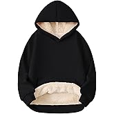 Girls Hoodie Kids Sherpa Lined Sweatshirt Warm Fleece Pullover Winter Cozy Hoodies