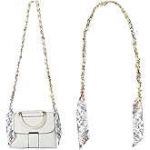 Shimmeroo Replacement Purse Straps,57 Inch Crossbody Bag Strap, Elegant Silk Scarf Woven Shoulder Straps for Handbags,DIY Decorative Purse Chain Accessories (Flower Style)