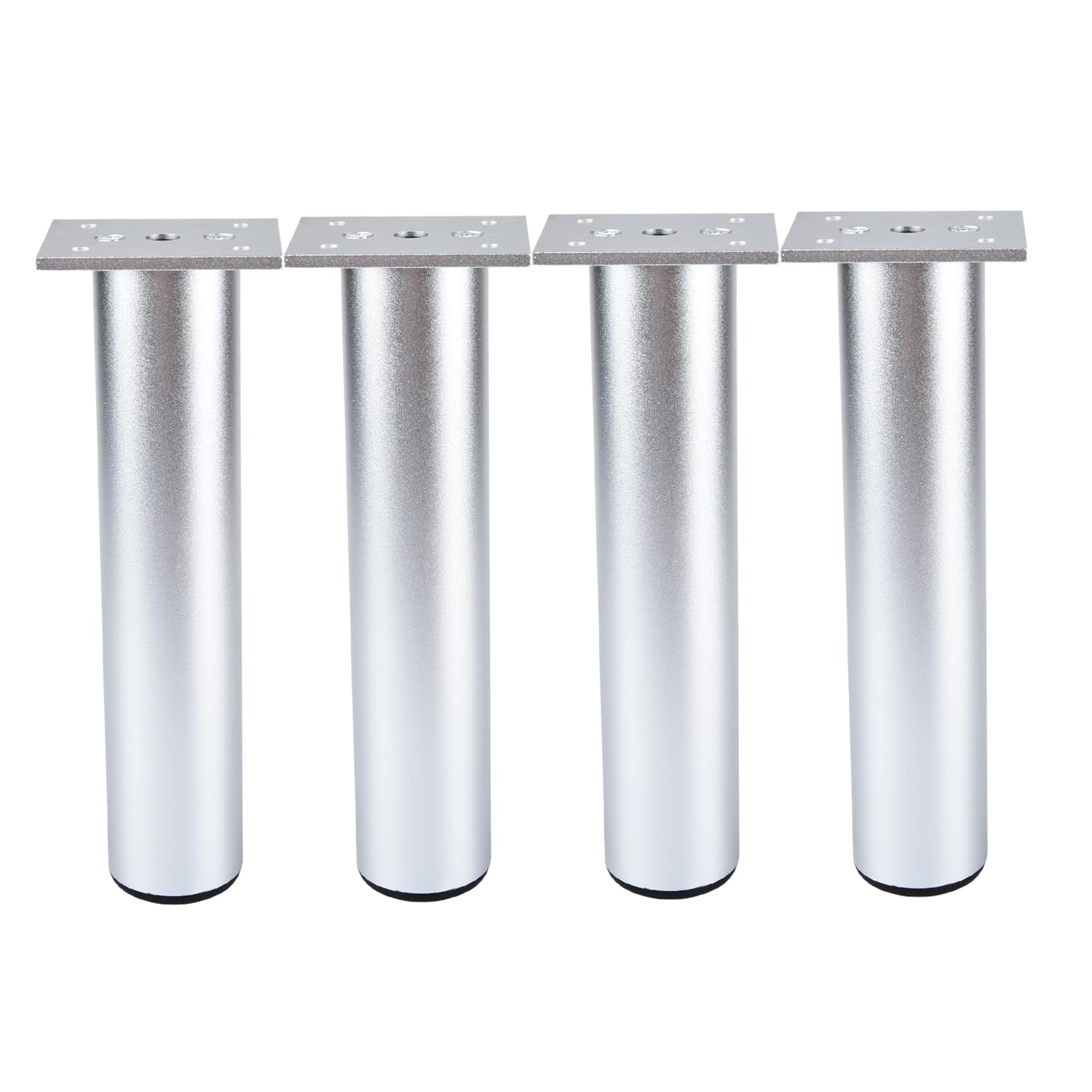 TCHOSUZ 2 Inch / 5cm Metal Furniture Legs,Set of 4 Aaluminium Alloy Round Table Sofa Legs Couch Feet with Screws, Modern Furniture Replacements Feet for DIY Cabinet TV Bench Stand Silver