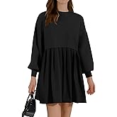 Womens Oversized Sweater Dress Spring Fall Trendy Long Sleeve Crewneck Pullover Tops Relaxed Fit Sweatshirts Mini Dresses