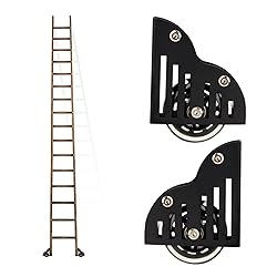 Kcgani 2 Pcs Heavy Duty Sliding Library Ladder