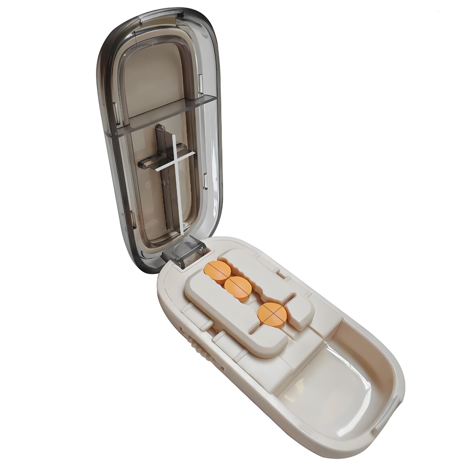 Photo 1 of Pill Cutter for Cutting Multiple Pills, 1/2 1/4 Pill Splitter for Large, Small and Tiny Pills, with Improved Sharp Blade, Storage Organizer, Accurate Centering Alignment Device