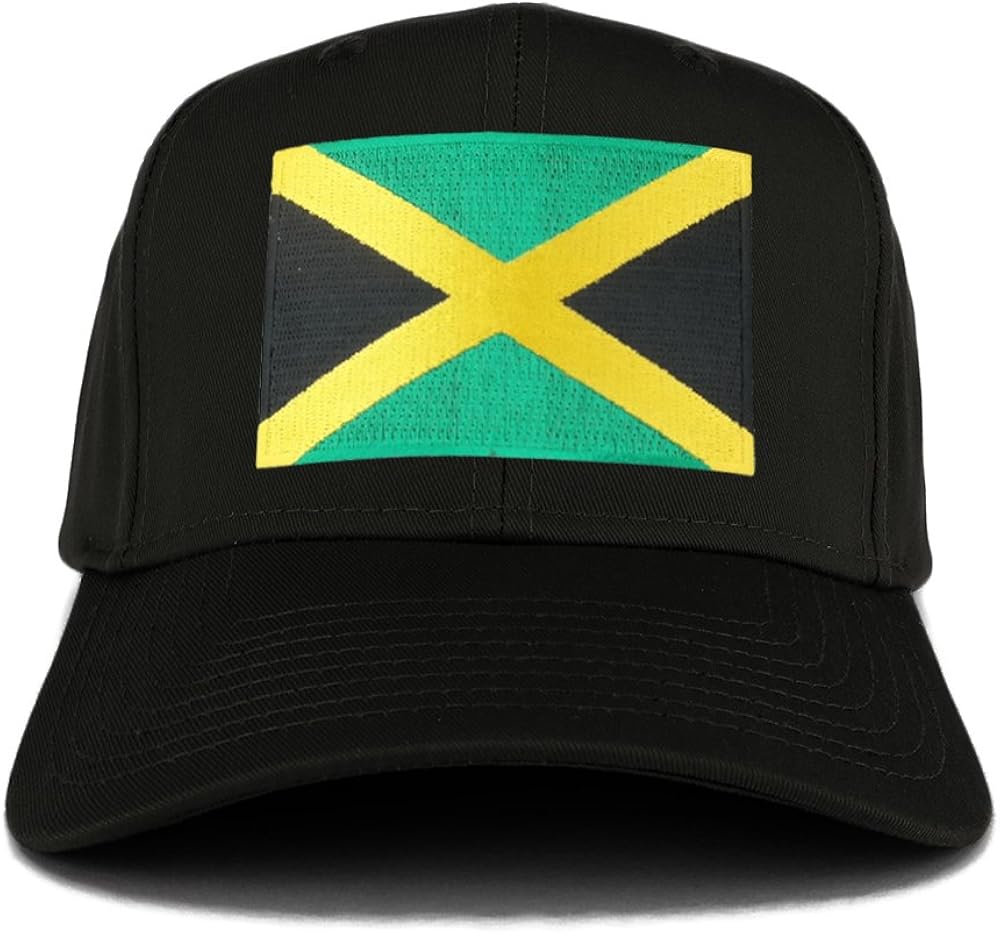 Large Jamaican Flag Embroidered Iron on Patch Adjustable Baseball Cap