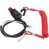 ZOOKOTO Universal Boat Outboard Engine Motor Lanyard Kill Urgent Stop Switch &amp; Safety Tether Lanyard for Yamaha/Tohatsu/Honda Outboard Motors ATV Boat Bike