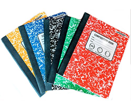 Bundle of 5 marbled college ruled composition notebooks…