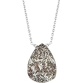 Shivangi Gems Natural Gemstone Pendant Necklace Lightweight Crystal Necklace Handmade Jewelry Everyday Wear Jewelry For Women Adjustable Silver Chain 18"