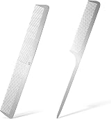 Mozeat Lens Stainless Steel Hair Comb Set 2pcs Rat Tail Flat Top Barber view 1