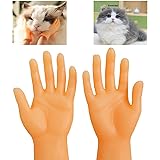GenericBrands Mini Hand cat Toy pet Massage Gloves Suitable for Cats Dogs, Comfortable Massage Fur pet cat and Dog Toys Cat M