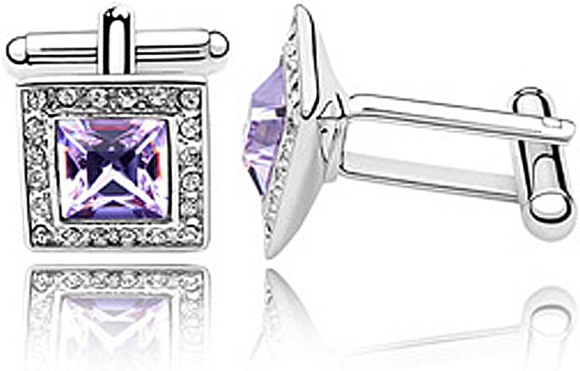 La Vivacita Elegant square Cufflinks with swarovski crystal 18ct gold plated