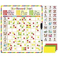 Blueprint Mart Chore Chart, Behavior Chart, Responsibility Chart, Reward Chart | Magnetic Reward System | Accommodate Up to 3 Kids