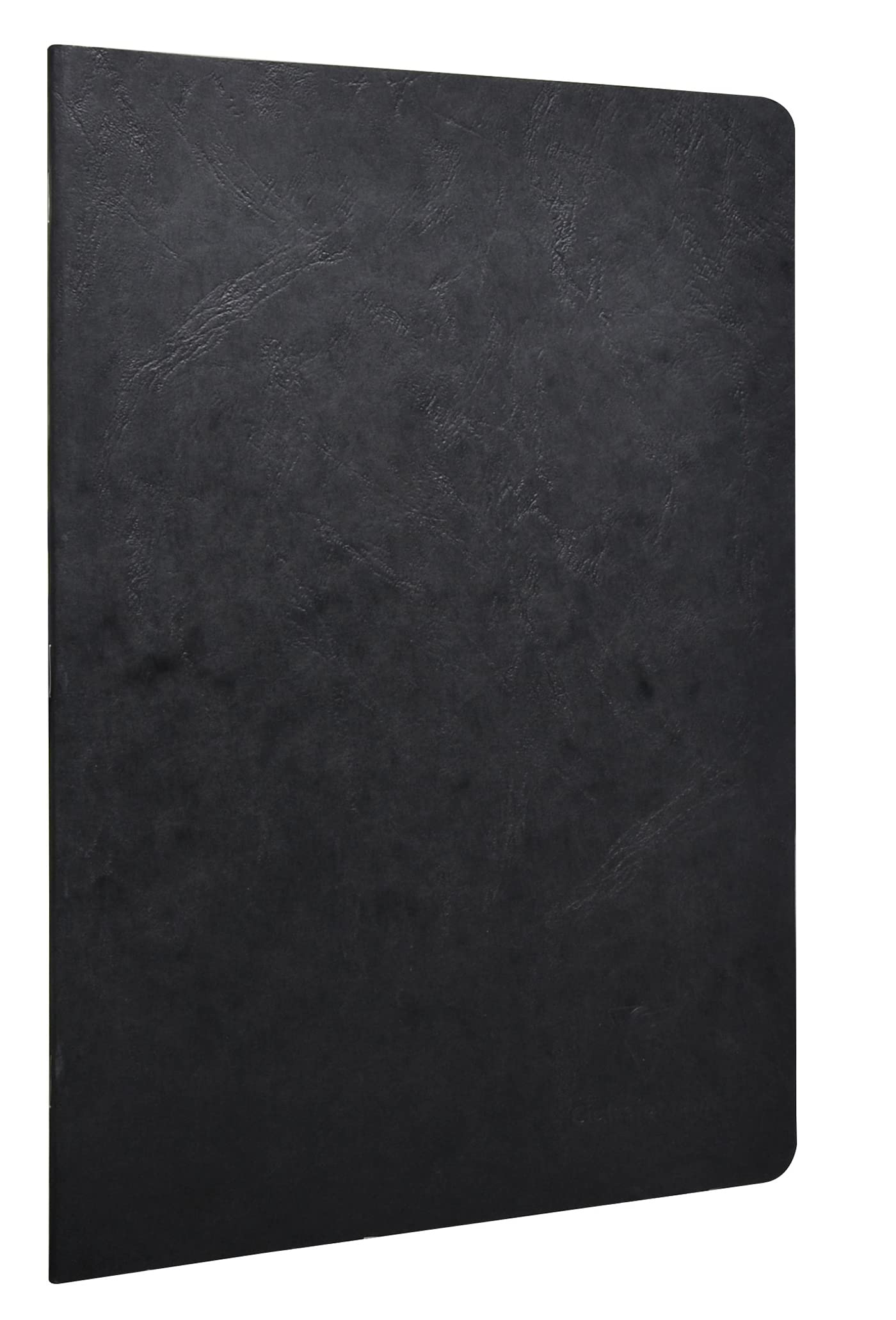 Clairefontaine 733061C Age Bag Collection One Black Stapled Notebook - A4 21x29.7cm - 96 Lined Pages with Margin - White Paper 90g - Cover Leather Grain