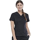 Cherokee Scrubs for Women V-Neck Scrub Top with 2 Pockets, Ultra Soft Stretch, Durable Easy Care Medical Uniform - WW612