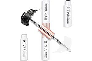 Miuffue Eyelash Glue, Lash Bond and Seal, Latex-Free Lash Glue for Sensitive Eyes, Waterproof Strong Hold Eyelash Cluster Adhesive for 72 Hours