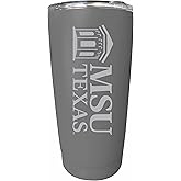 Midwestern State University Mustangs Etched 16 oz Stainless Steel Tumbler (Gray) Officially Licensed Collegiate Product
