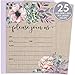 Rustic Burlap Invitations with Florals. 25 Lavender Envelopes and Fill in the Blank Invites for Bridal Showers, Baby Showers, Birthdays, Graduations, Christening, Baptism, Dinner Parties, Rehearsal Di