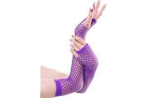 xoxingysm Women Fishnet Fingerless Gloves, Elbow Length Long Gloves,Hollow Fishnet Gloves for Punk Performance Gloves