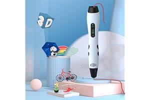 TEQStone 3D Pen for Kids and Adults, TG-17 3D Printing Pen 3D Drawing Pen LED Display Random Auto Feeding 28 Colors PLA Refil