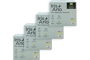 Iris + Arlo Organic Tampons, Non-Applicator, 100% Cotton | Regular Tampons for Women + all Menstruators (72 Count) | Biodegra