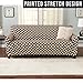 Home Fashion Designs Printed Twill Sofa Slipcover. One Piece Stretch Couch Cover. Strapless Sofa Cover for Living Room. Brenna Collection Slipcover. (Sofa, Chocolate)