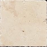 6x6 Light Travertine Tumbled Antiqued Tile Natural Stone 4 Pieces