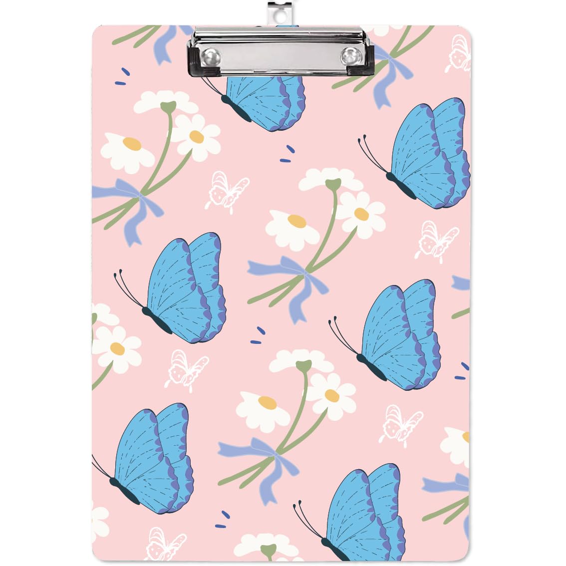CRASPIRE Acrylic Clipboard A4 Butterfly Writing Board with Stainless Steel Clip Rectangle Animal Writing Instrument Decorative Clipboards Forms Holders for Office Supplies School Students