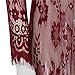 Saslax Women's Deep V-Neck Long Sleeve Lace See-through Wedding Maxi Dress,Wine,X-Large